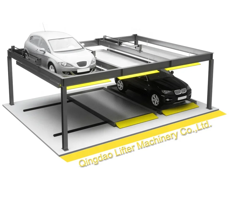 Two Levels Mechanical puzzle Car Parking  system for automatic parking garage
