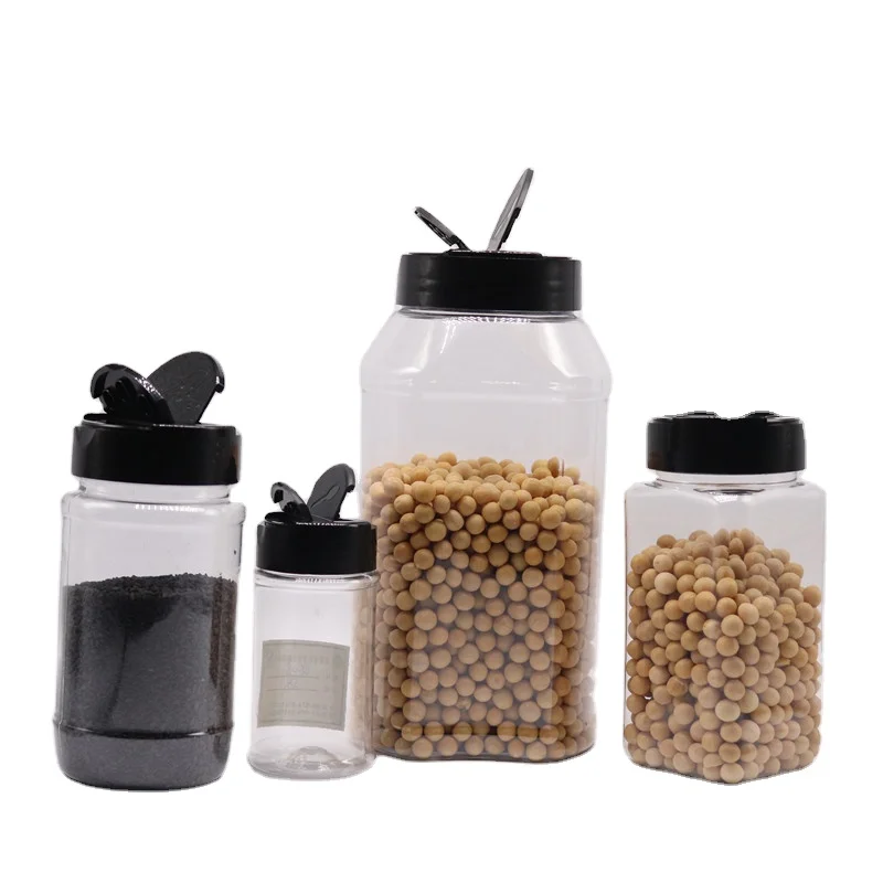 MAYSURE Food Grade BPA Free 500ml 120ml PET Round Plastic Spice Jar  Seasoning Bottle For Container Powder Shaker Pepper Packing