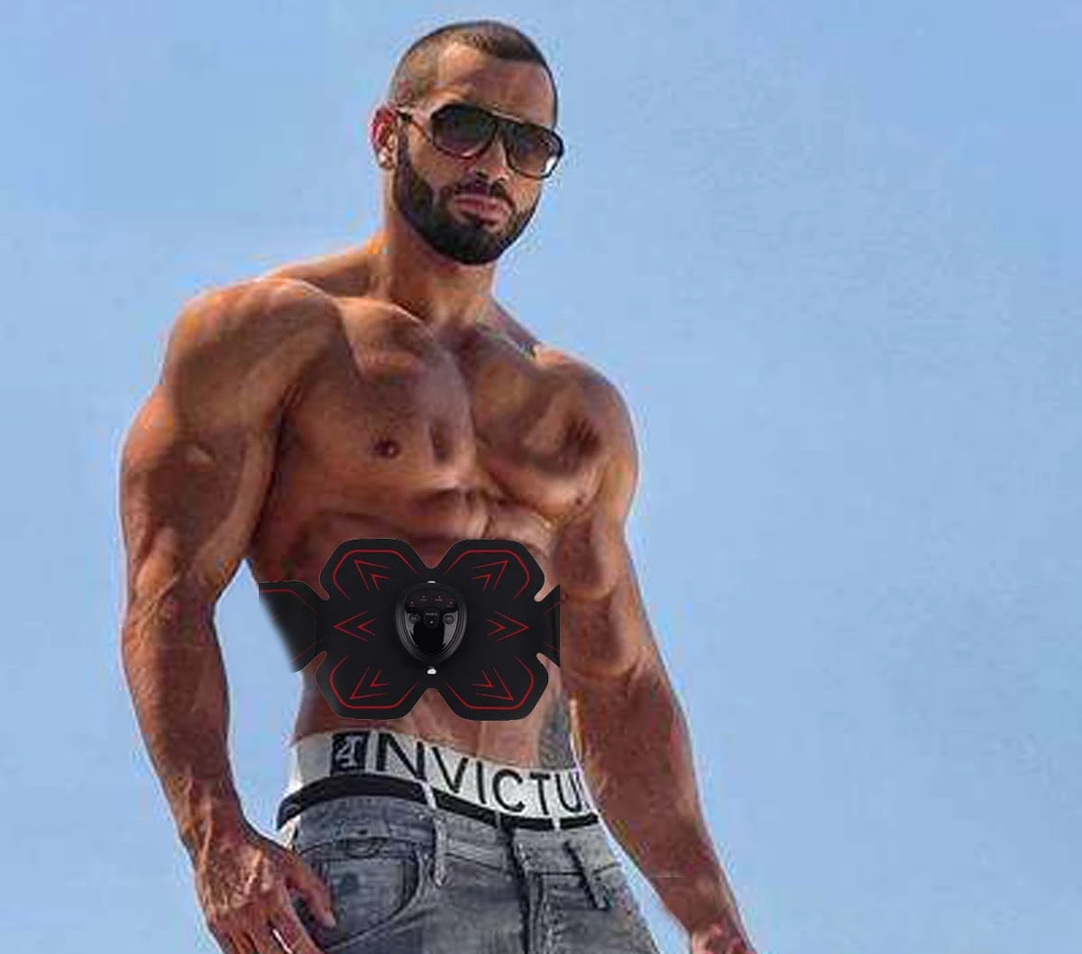 Electronic  Muscle Stimulator ABS Abdominal Muscle Trainer Toner Body Fitness Sliming Vibration EMS muscle stimulator gel pads