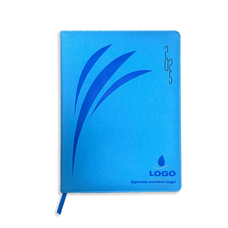 2025 high quality a4 pu leather cover planning personalized journalier customize paper agenda