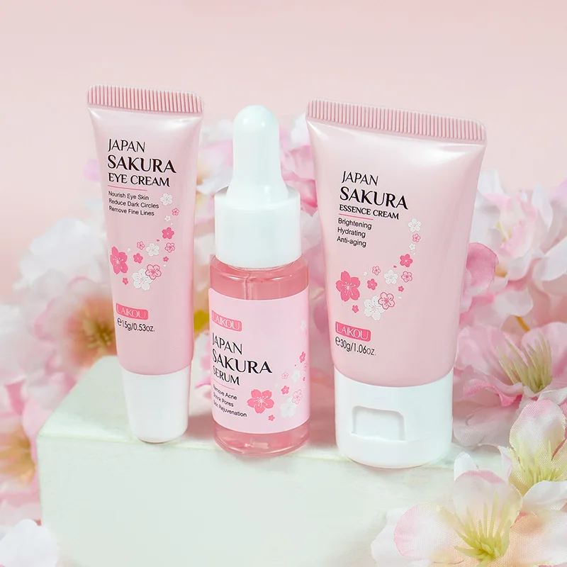 Night and day cream beauty Chinese organic skin care facial kit sakura mini skin care set travel skin care sets