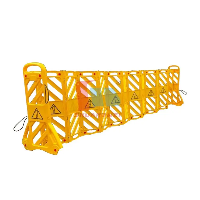 Plastic Mobile Construction Traffic Driveway Warning Sliding Folding Fence Expanding Safety Barrier Retractable Barricade