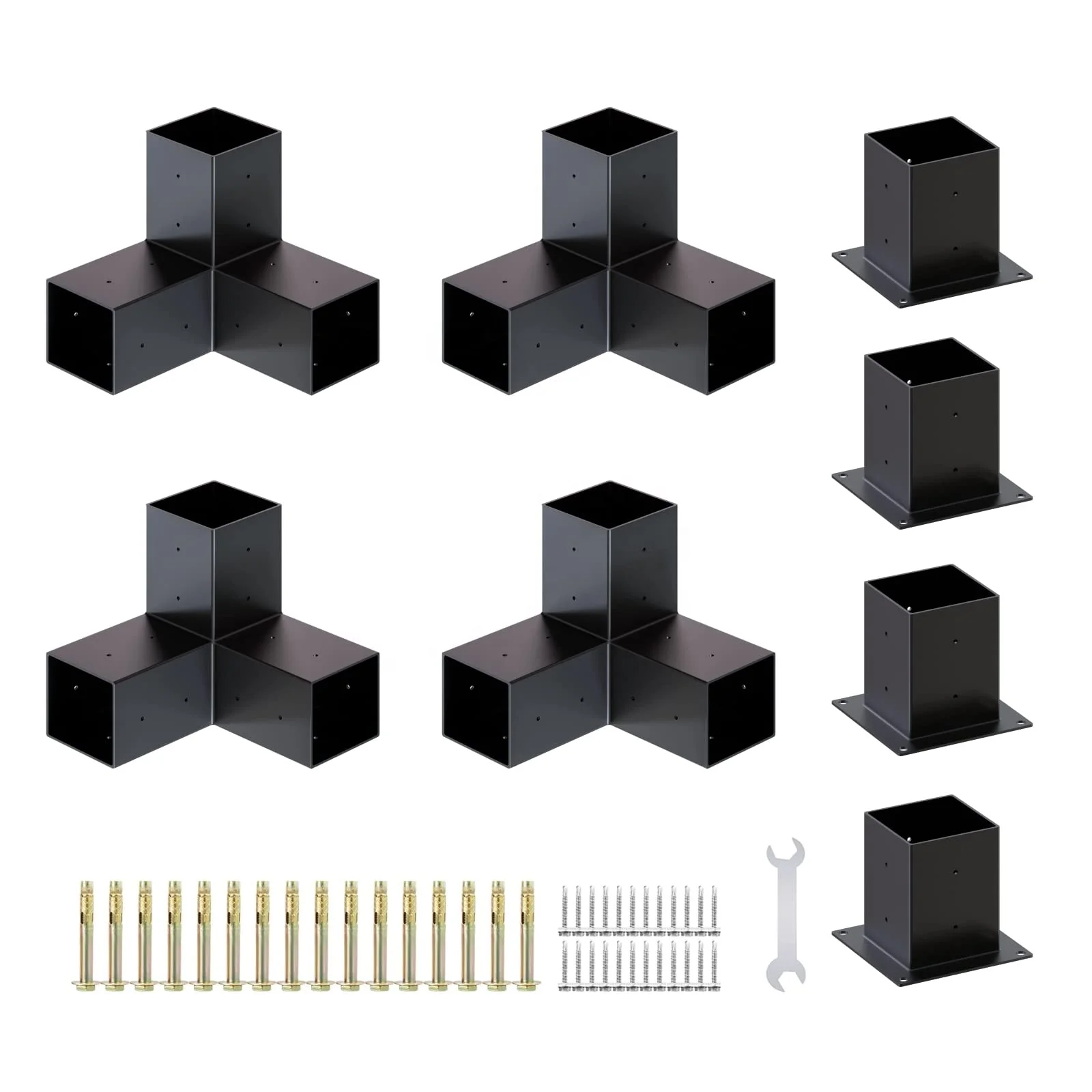 Изготовленный На Заказ беседка металлические кронштейны 3-сторонний выход правый угол кронштейн для деревянные балки беседки беседка комплект кронштейн