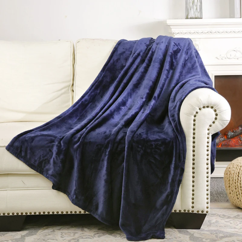 hot sale fleece sofa king size bed decor design knitted blanket baby flannel custom throw blanket with picture