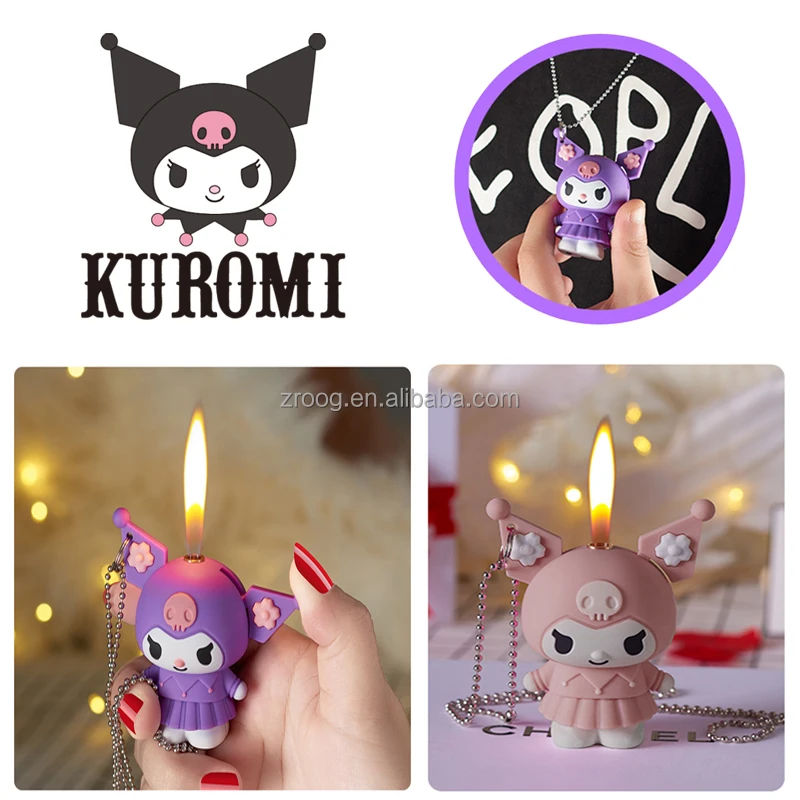 Зажигалка Kuromi зажигалка с розовым пламенем милые зажигалки для девочек подарки