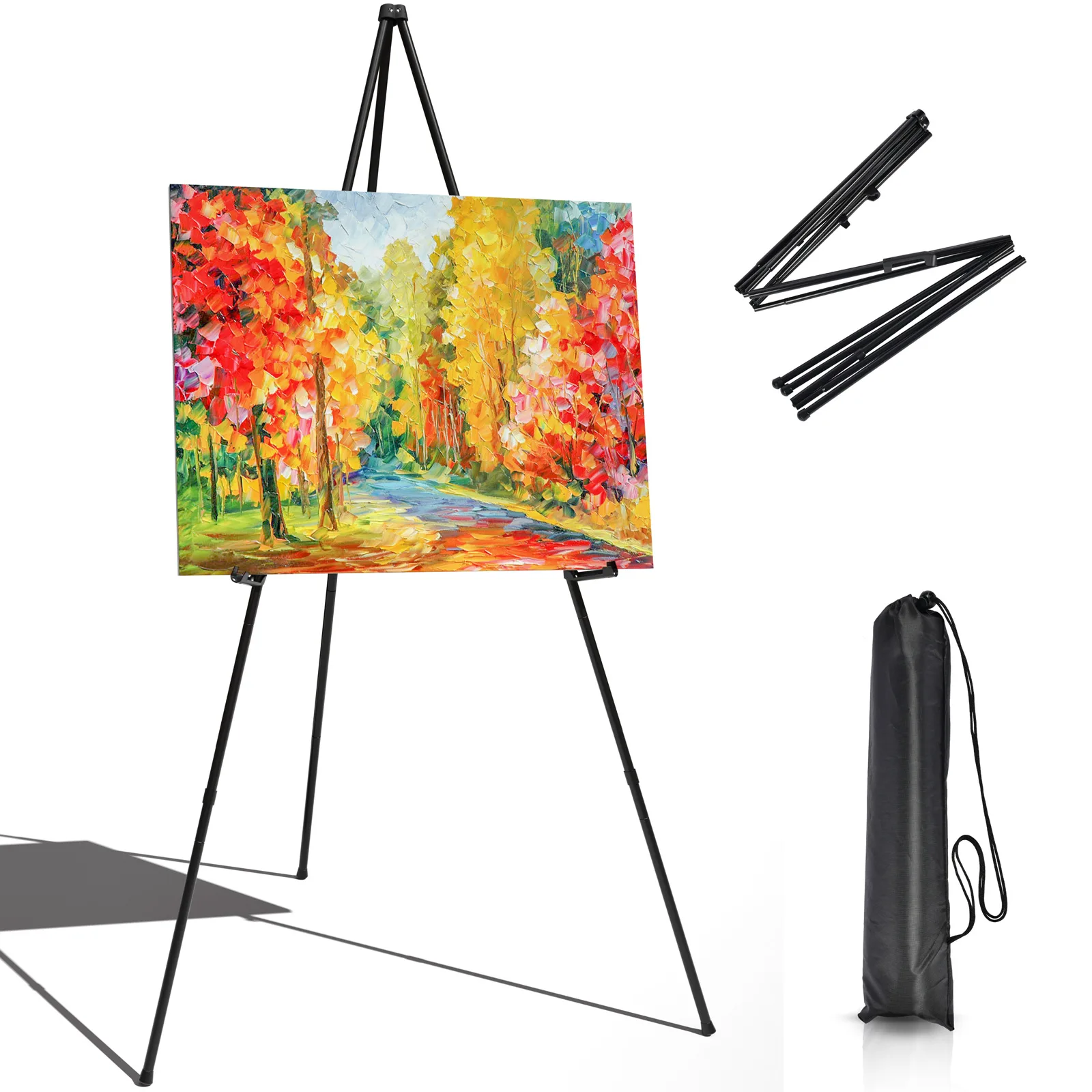 Wholesale Painting Metal Easel Stand Adjustable Art Display Standing Artist Easel Art Black Color Artist Metal Easel Stand