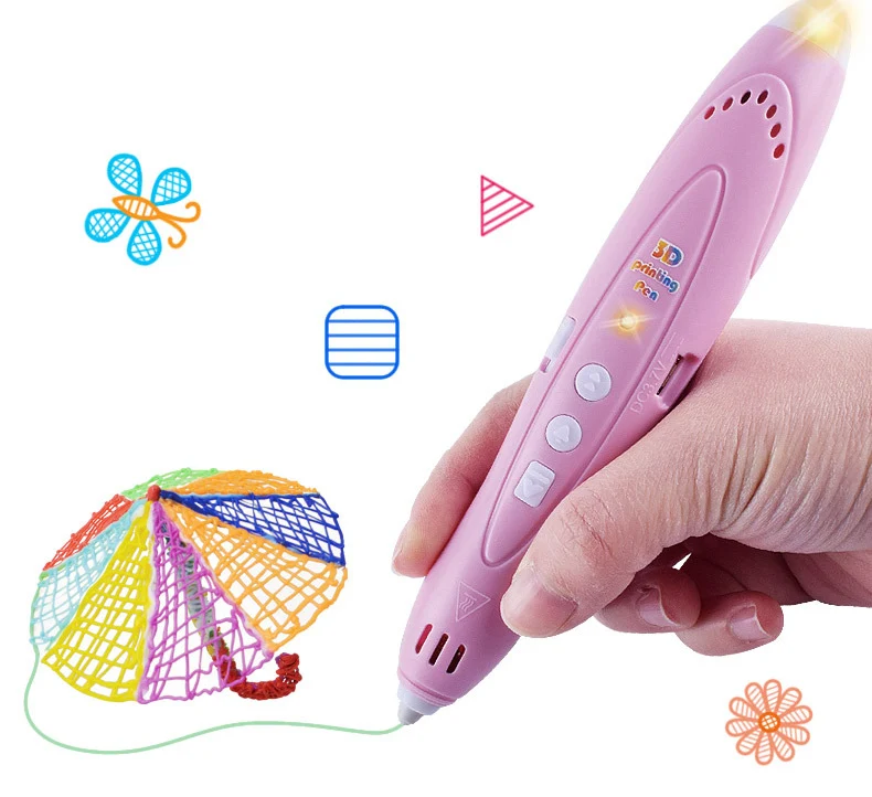 Jumon Children Kids Diy Printing LED Pencils Printer Draw Gel Arts Crafts Toys for Cute Novelty Gift Professional 3D Pen