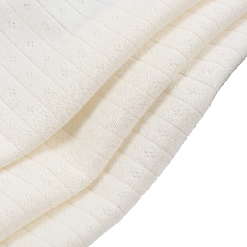 Green natural knitted breathable cotton jacquard fabric 225gsm 100%BCI cotton fabric for sleepwear