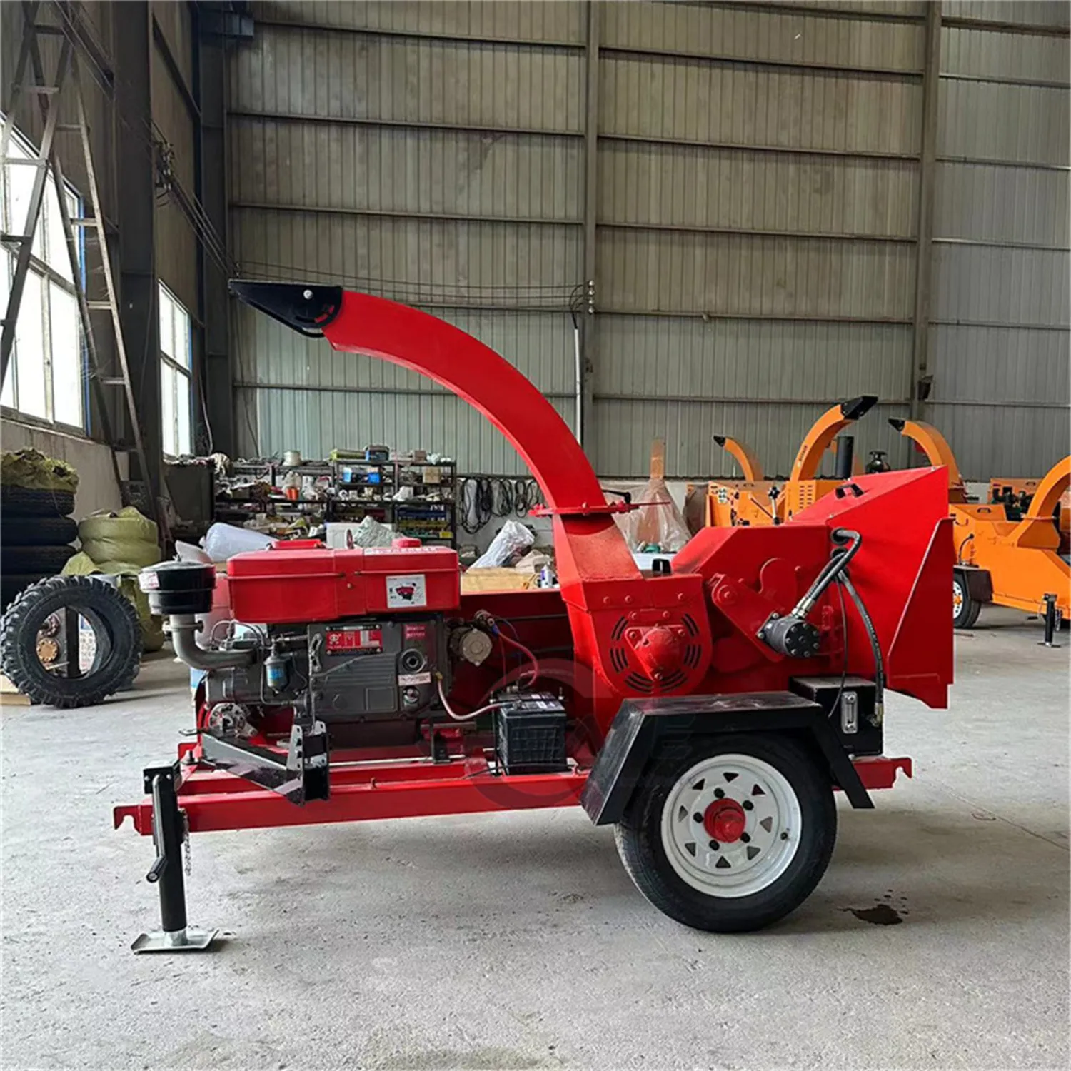 portable diesel engine wood grinder machine high quality 15hp wood chipper shredder