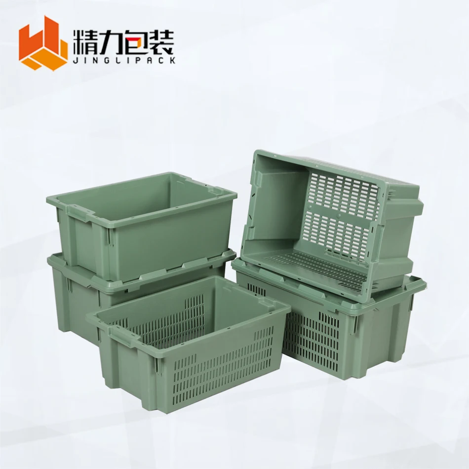 Low Price large nestable plastic fish containers storage box bin