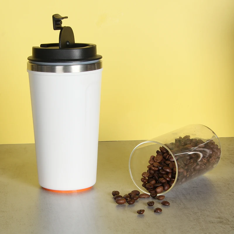 White Big Capacity Hand Coffee Cup 500ML for Picnic Or Camping