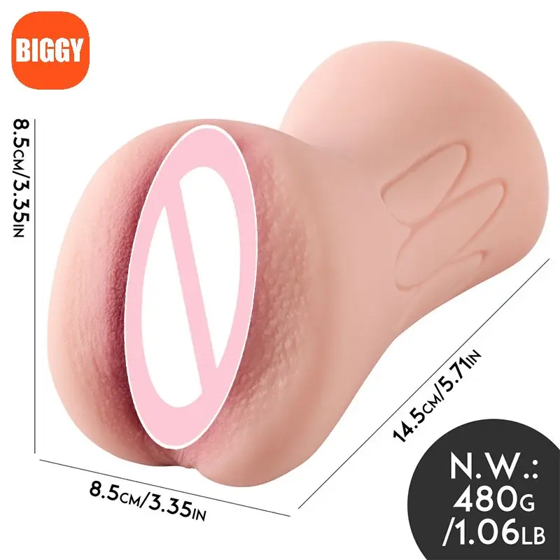 Chinese Factories Sell Male Masturbator Textured Vagina Tight Anus Pocket Pussy Two Separate Realistic 3D Channel Sex Toy Adult