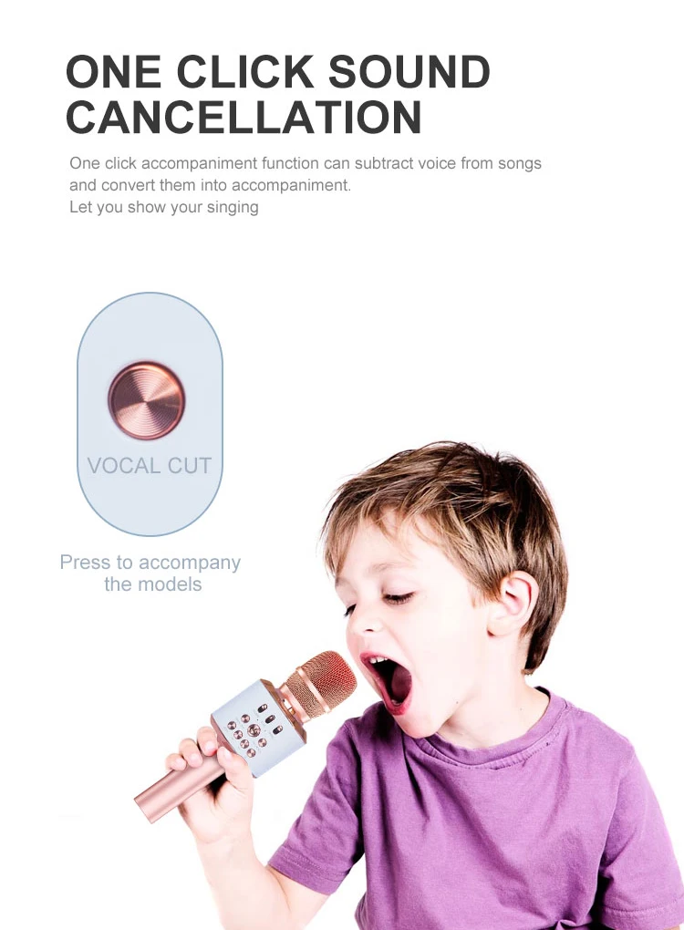 3-in-1 Portable Hand Speaker Wireless Karaoke Microphone for iPhone Android iPad PC