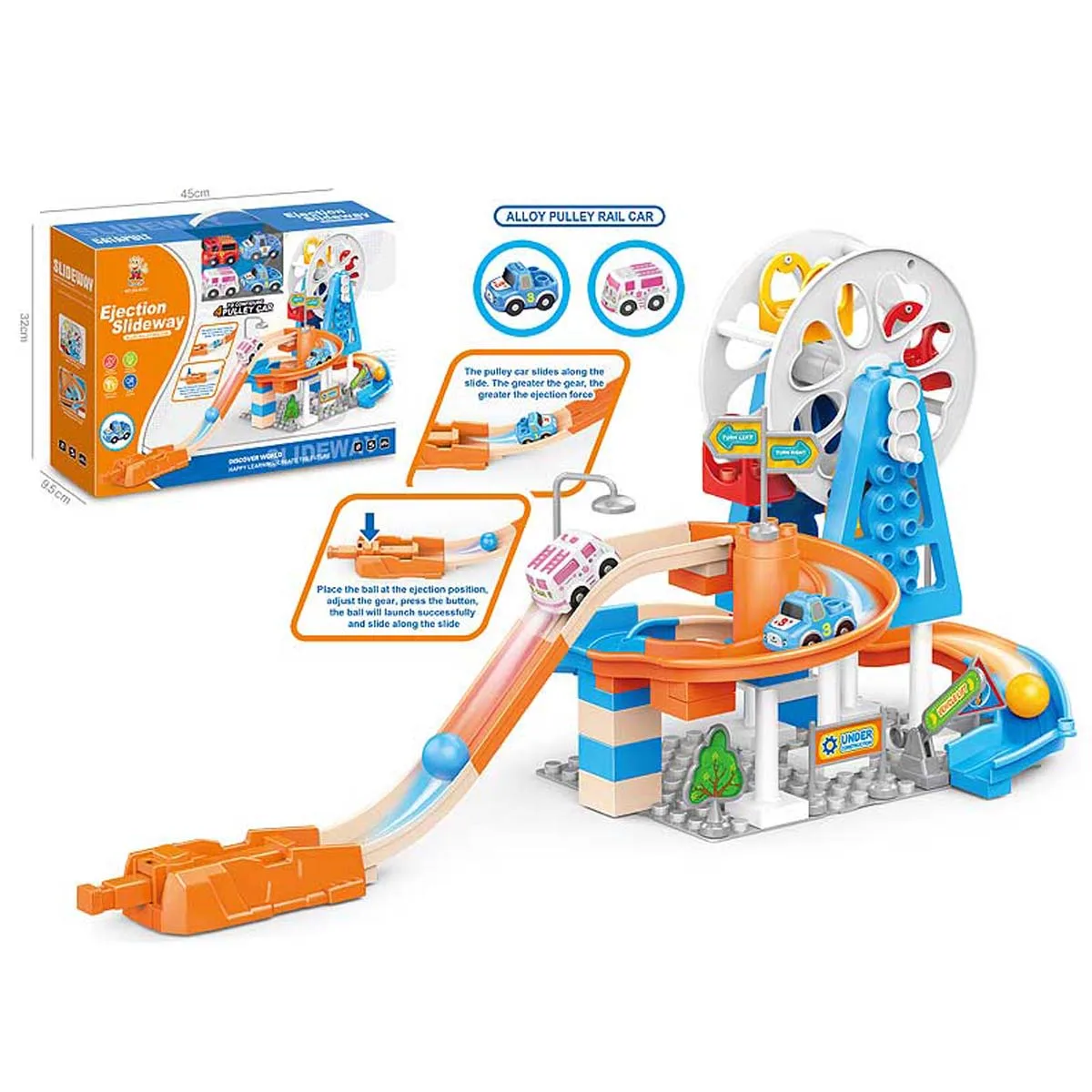 Jinming Educational Toys Plastic Building Bock Diy Track Maze Toy Bricks Ejection Race Track Toy