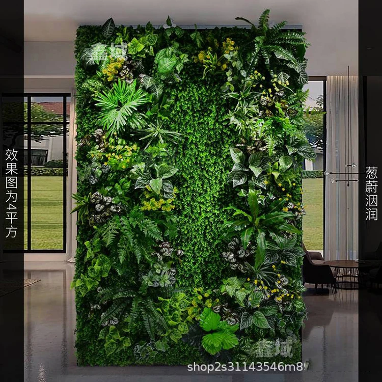 New design customized 3d artificial jungle wall plants panel vertical garden green