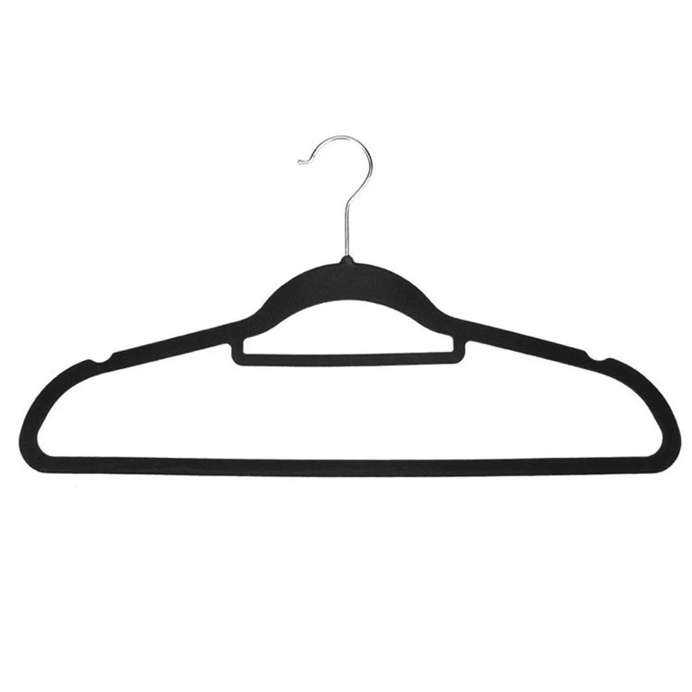 Factory Wholesale Cheap Non Slip Clothes Velvet Hangers,Slim Cloths Hangers with Bar