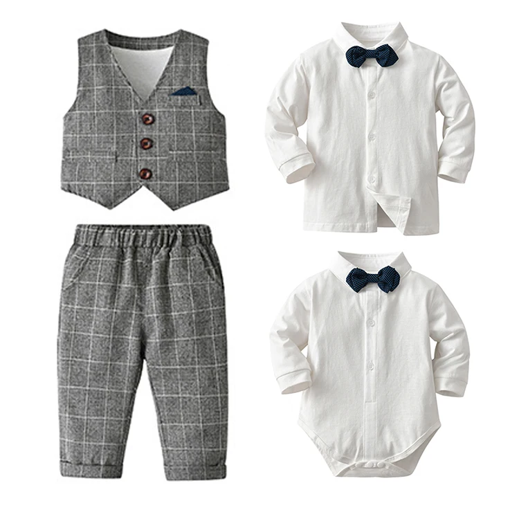 Factory Wholesale Price Baby Clothes Custom Three Piece Suits For Baby Boy