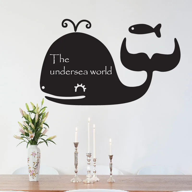professionally exporting eco-friendly  pvc dolphin design  kid chalkboard sticker for wall