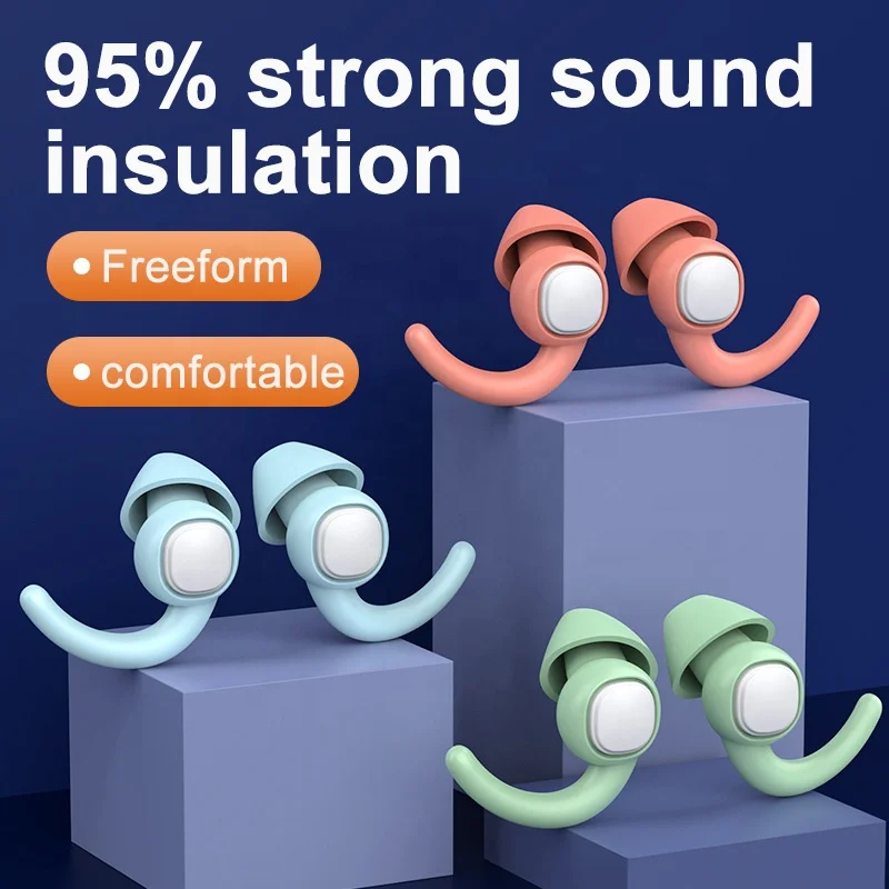 Three-layer Sleep earplugs Silicone ear plugs Sound insulation Sleep Earplugs Reusable Noise Reduction Earplugs