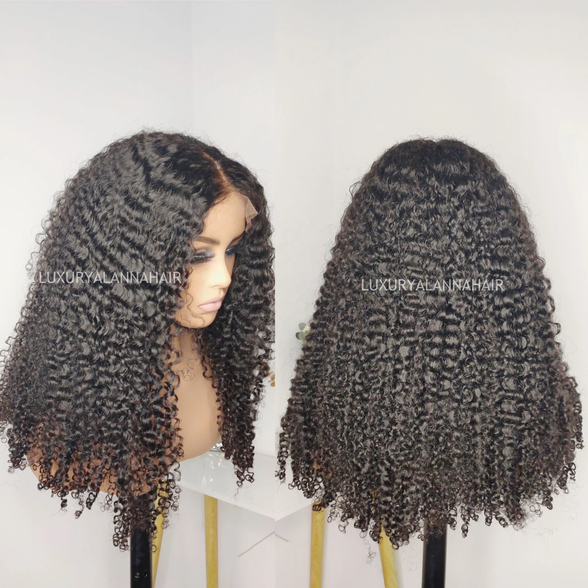 New Arrival Cambodian Kinky Curly Wig Type 3C Soft Kinky Curly Lace Front Wig HD 13*4 Cambodian Human Hair Natural Wigs
