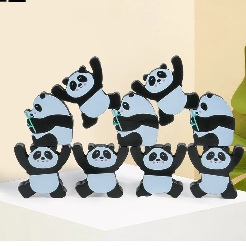 CMC kids learning eye hand cordination wooden animal building monkey balance stacking block toy game montessori educational