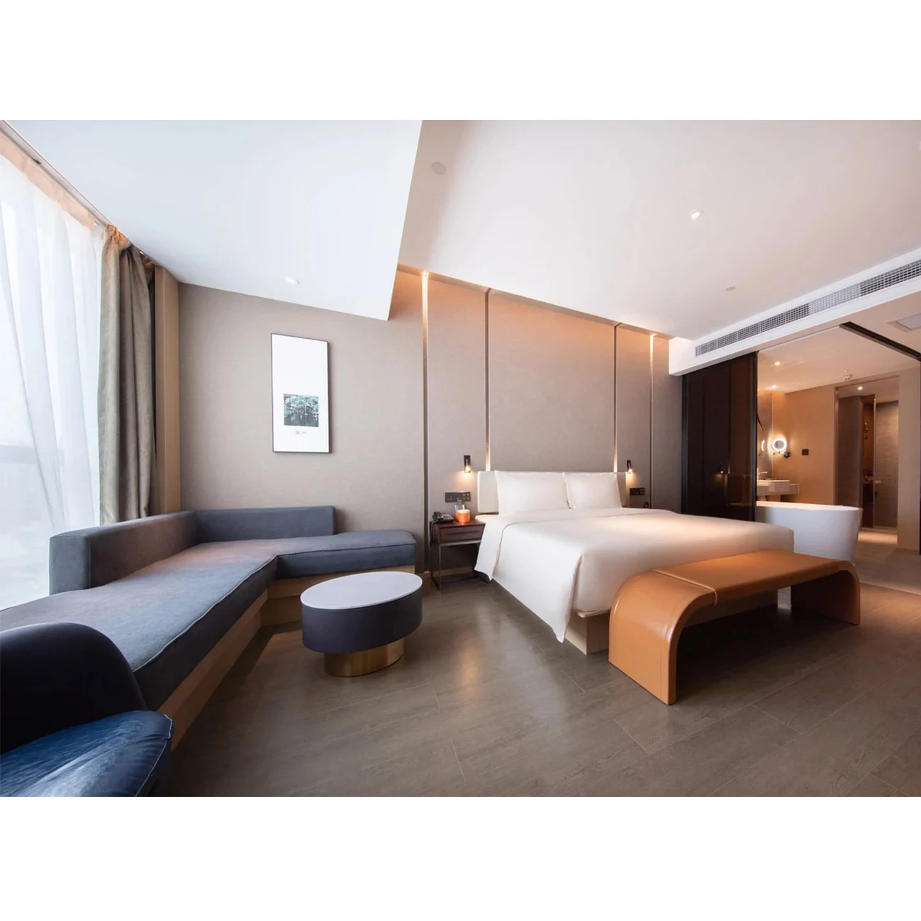 Hotel guest suite single double view room Living Room bedroom Furniture sets Bed Table dressers Chair closet cabinet sets custom