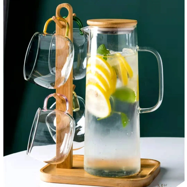 Custom Hot Cold Water Ice Tea Coffee Milk Juice Glass Cup Clear Borosilicate Glass Water Jug