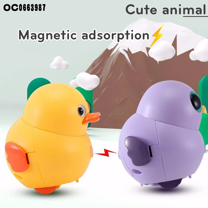 Newest electric magnet lovely rotating swing chicken toy kids with sound