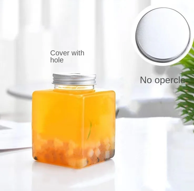 200 шт. moq новая квадратная пластиковая бутылка для молока и чая 500 мл прозрачная одноразовая сока напитков домашних животных