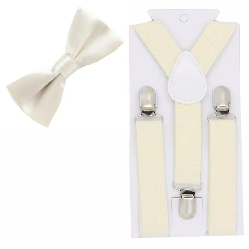 Baby Suspenders Bow Ties Set Boys Girls Elastic Clip On Braces Adjustable