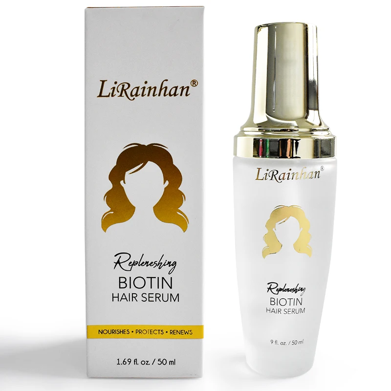 Private Label Hair Care Products Hair Treatment Biotin Keratin Liquid Hair Serum Freshing With Luxury Glass Bottle