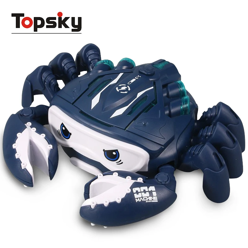 Electric Cartoon Robotic Crawling Crab Toys Battery Operated Universal Induction Walking Movement Educational Crawling Crab Toys