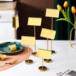 Wholesale Restaurant Menu Card Holder Wedding Party Desk Name Card Gold Wire Card Stand Small Metal Table Number Holder