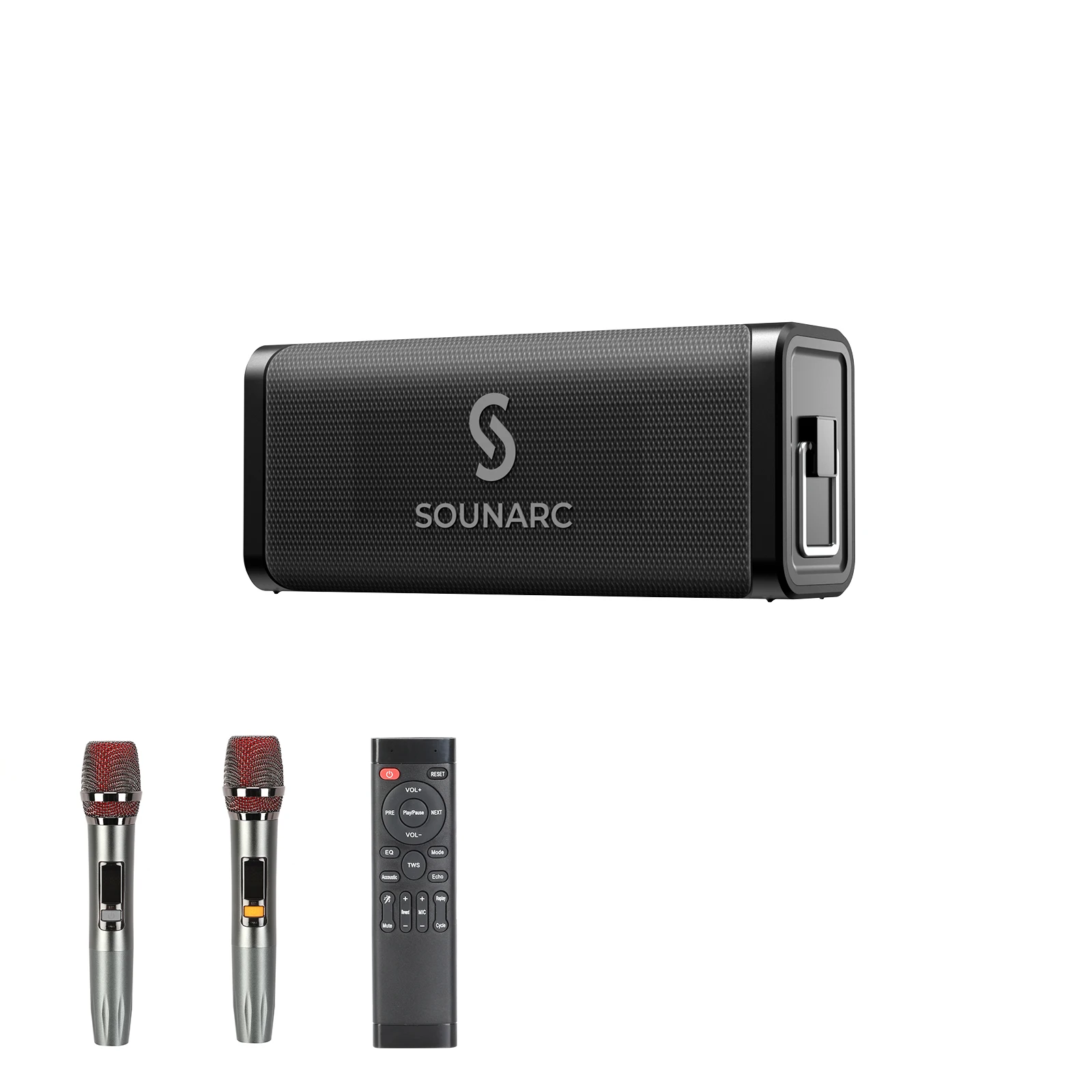 Sounarc M1 Dual Microphone Wireless Karaoke with double microphones ,wireless speaker with colorful flashing lights for Outdoor