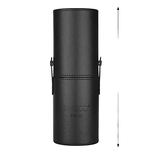 Custom Make Up Cosmetic Bag Travel Acrylic Lid Cylinder Leather Sets Organizer Makeup Brush Holder