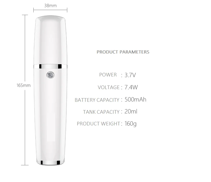 Rechargeable High quality tanning spray  20ml Empty Spray beauty device high pressure facial sprayer nano mister