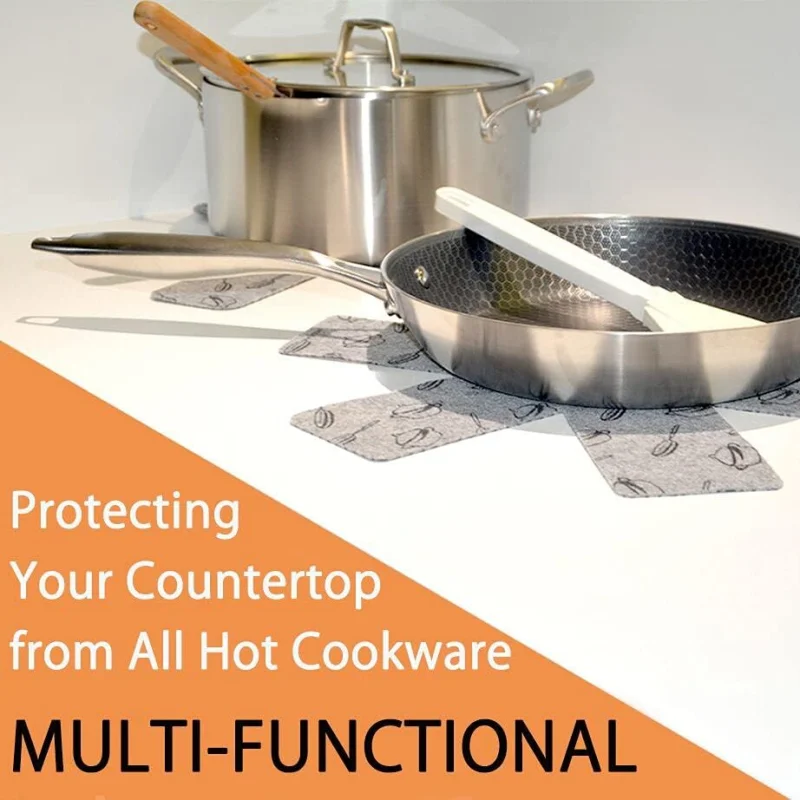 Felt Pan Protector Separator for Stacking All Clad to Prevent Scratching Anti Slip Non-Stick Pans Cookware Accessories Set of 12