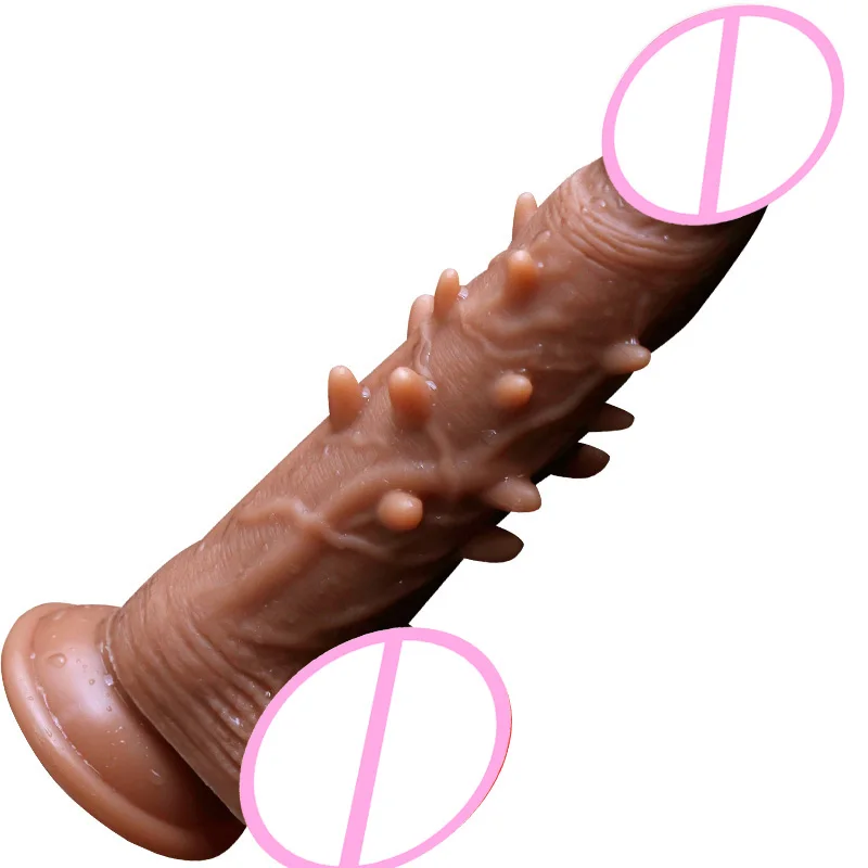 Female Masturbation Huge Silicone Barbed Dildo Liquid Silicone Realistic Dildos with Suction Cup for Adults