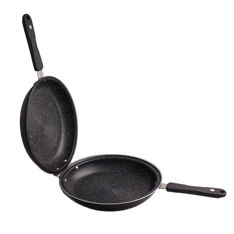 Best Selling Premium Aluminum Alloy 24 cm  Multi Functional Paint Ceramic Mini Double Sided Fry Pan Nonstick fry pan