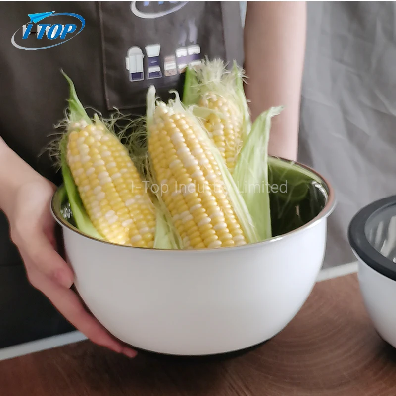 Custom Logo Wholesale Stainless Steel Salad Bowl With Lid Mixing Bowl Set Stainless Steel Mixing Bowls