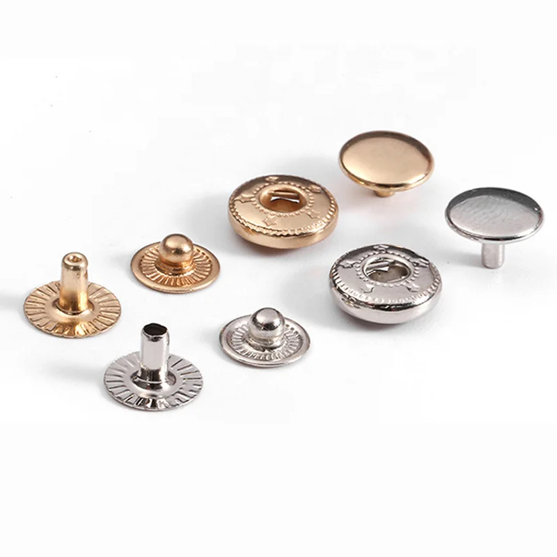 Copper Women Clothing Accessories Custom OEM Shank Antique Brass 17mm Metal Covered Iron Washable Round Mesh Buttons Snap Button