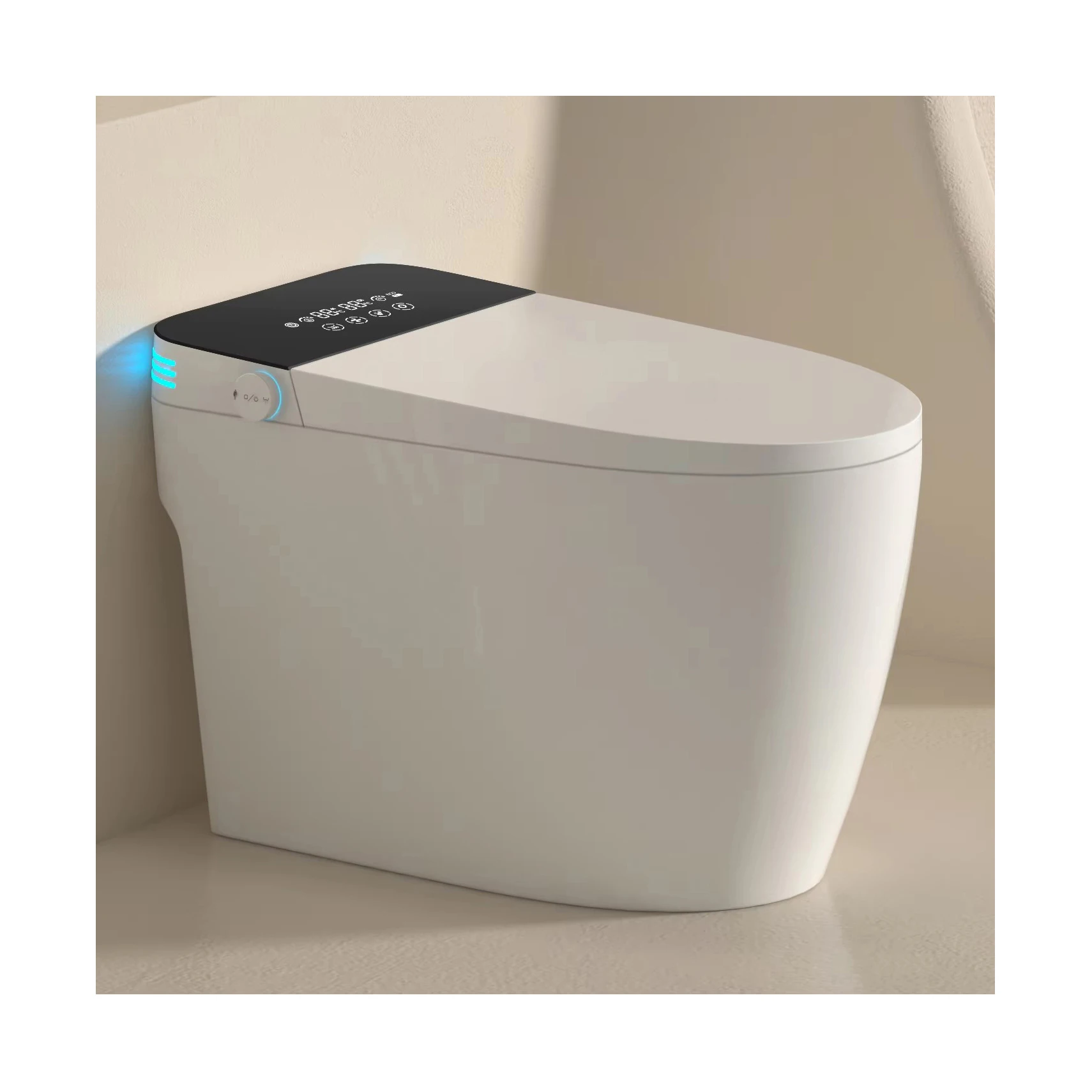 Ambient lighting luxury good quality intelligent floor mounted water closet bathroom ceramic automatic wc smart toilet commode