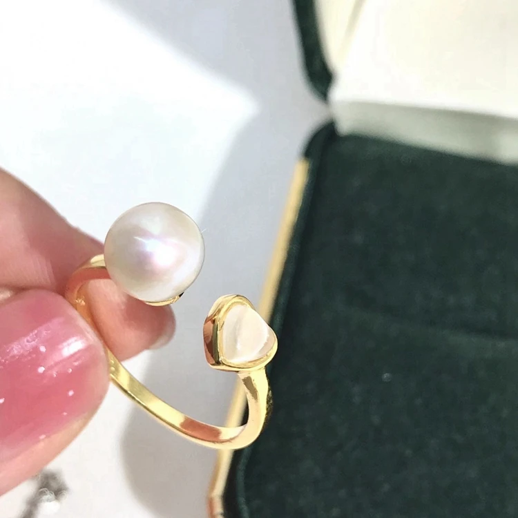 R1054 Wholesale perfect 925 sterling silver pearl ring settings jewelry finding latest freshwater pearl ring designs for women