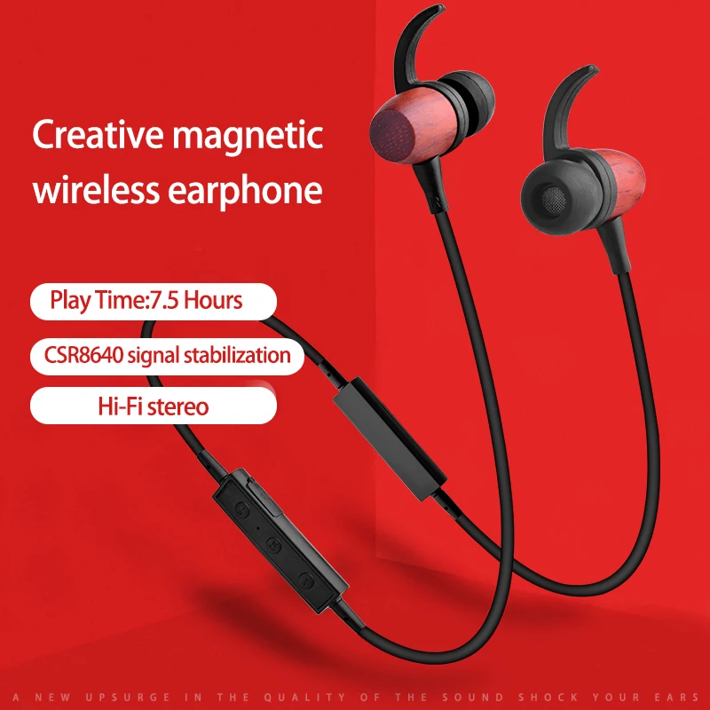Blue Tooth Headset Magnetic Wireless Earphone Earbuds Running Neckband Fm Radio Bluetooth Headset Earphones