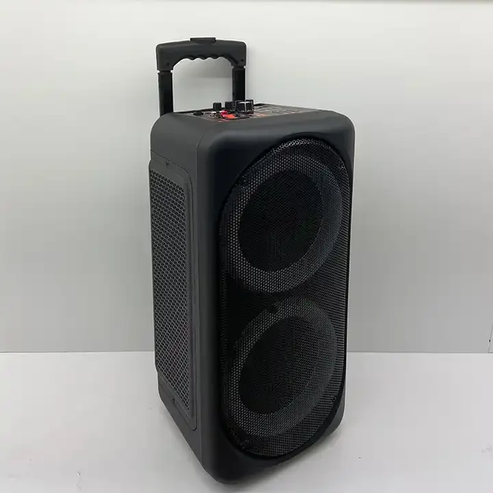 M 8-Inch Trolley Speaker Bluetooth DJ Loud Speaker Portable Wireless Outdoor Speaker with RGB LED Lighting