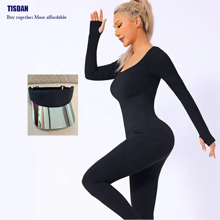 Women yoga jumpsuits sexy long sleeve buy together with golf tennis sport visor Seamless Gym Sets Outfits club rompers jumpsuits