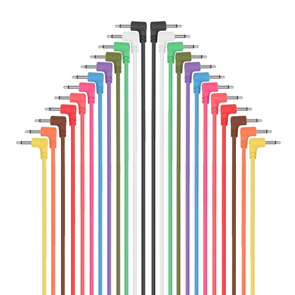 90 Bend 35 MM Male to Male Audio MONO Patch Cable TS TRS TRRS