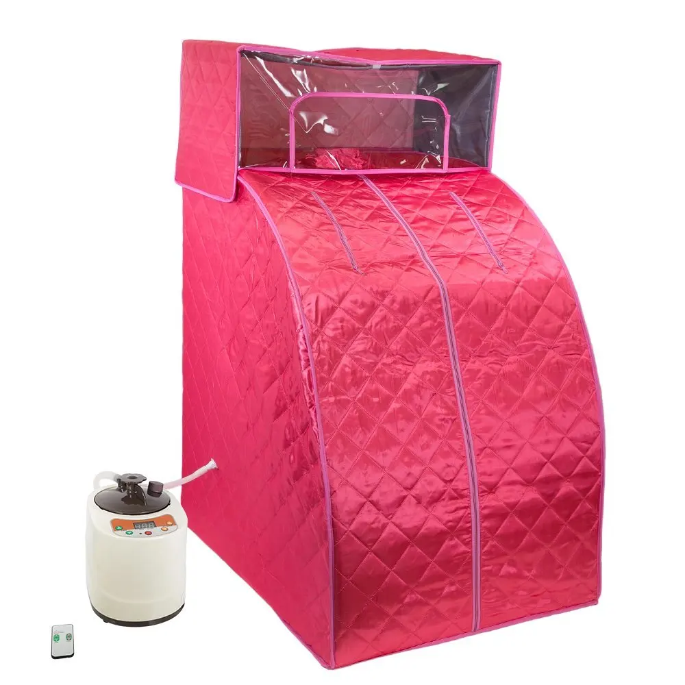 Portable mini home sauna and dry steam sauna room with hat