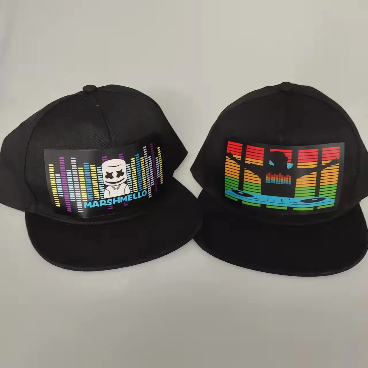 Sound Activated Led Flashing Caps EL Light Panel Cap Customized Design Baseball Led Hats