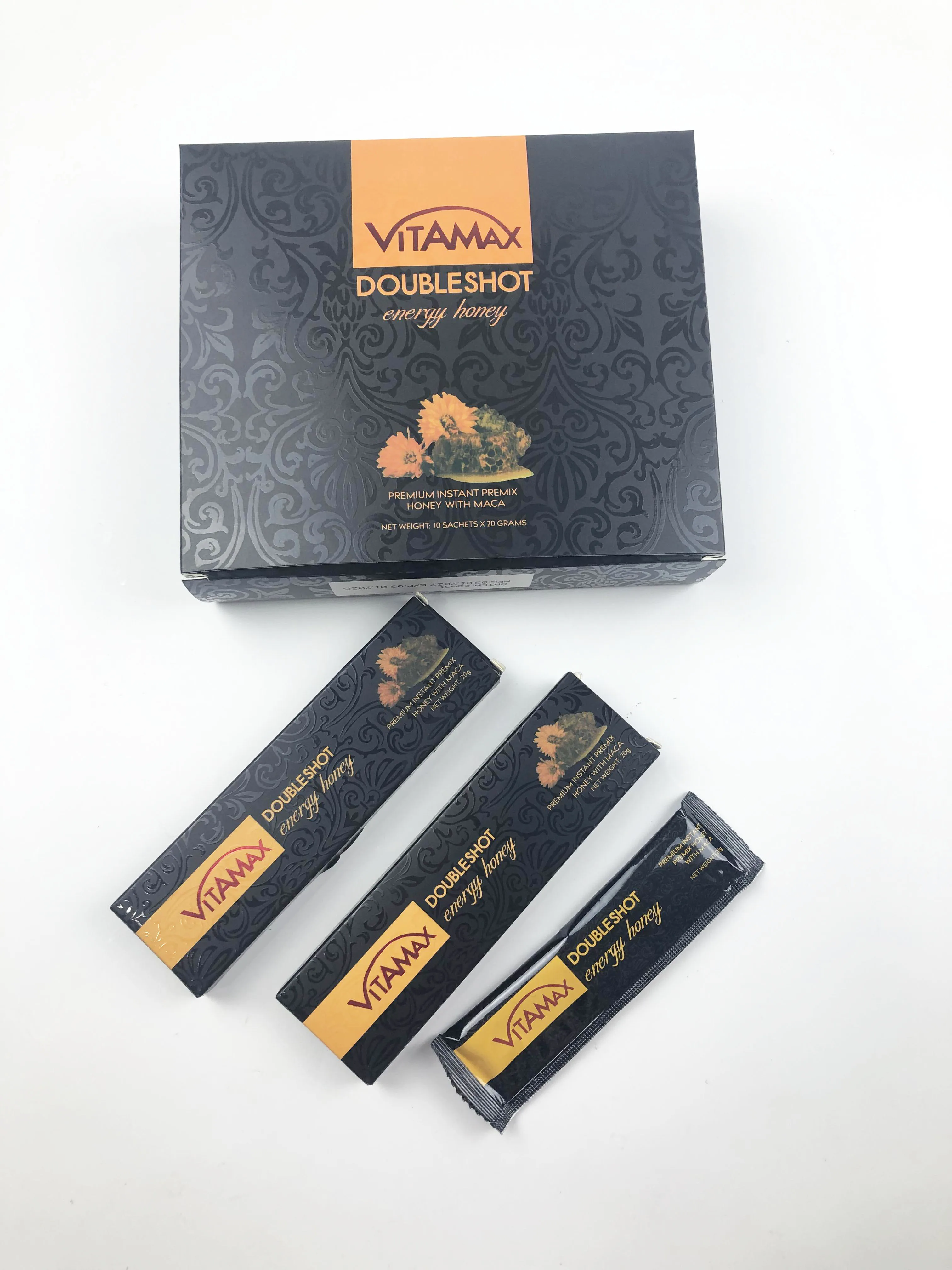 Honey Packaging Box With Sachet Custom Gold Printing Vital Vip Honey Packaging Sachets With Display Box Vitamax